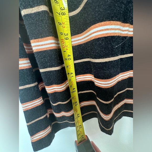 Billabong striped stretchy midi dress in brown, camel and white—very comfy - Picture 3 of 5